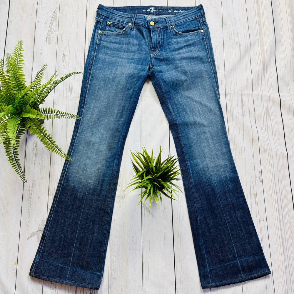 7FAM  “A” Pocket Factory Distressed Jeans Size 30